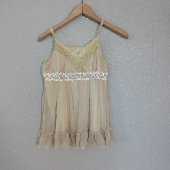 Cream Lace Trim Cami Top - Picture 1 of 2
